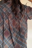 Ainsley Plaid Chiffon Blouse Chocolate